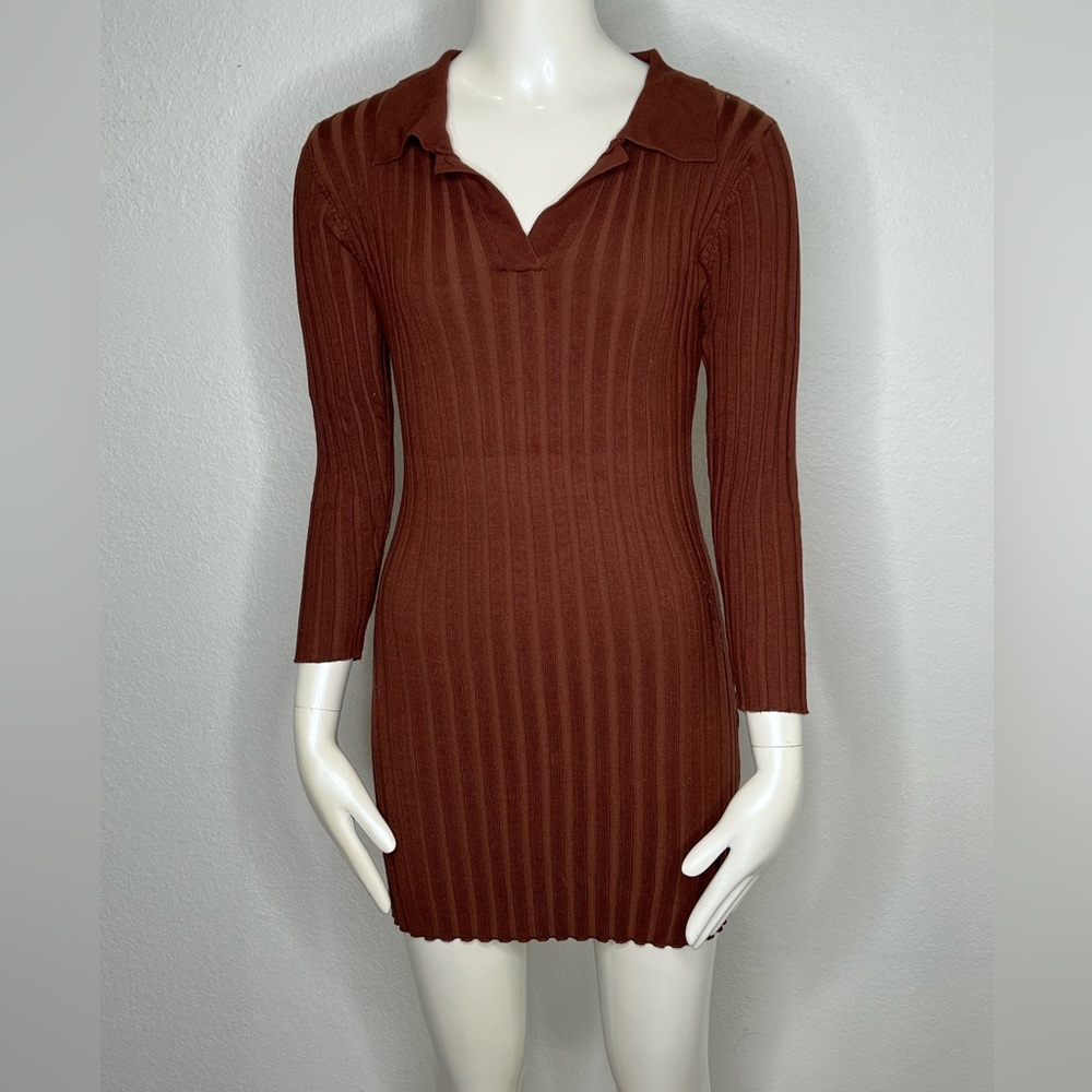 Ribbed brown cider medium Cider dress